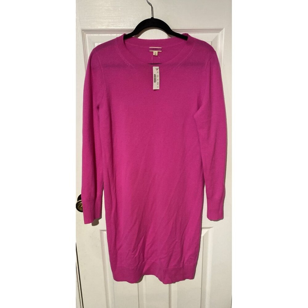 New With Tag J.Crew 100% Cashmere Crewneck Dress Sweater Size: M